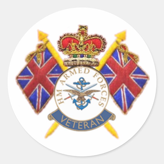 Veteran-Rundsticker Runder Aufkleber (Vorderseite)