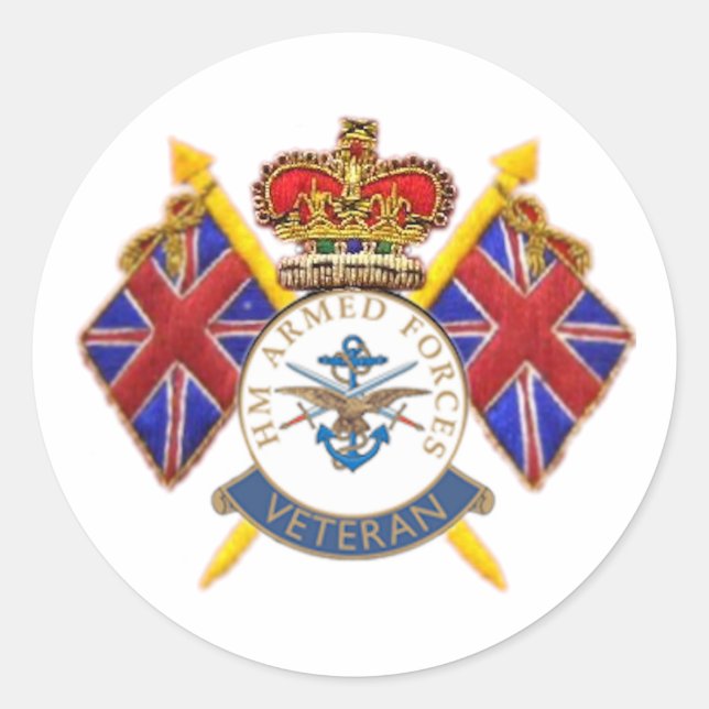 Veteran-Rundsticker Runder Aufkleber (Vorderseite)