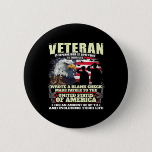 Veteran schrieb leere Karo Military Veteran Button