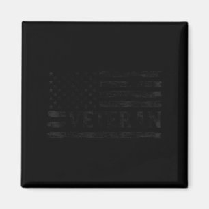 Veteran Schwarz Vintage USA-Flagge Vatertag Patrio Magnet