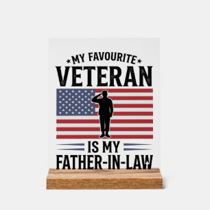 Veteran Schwiegervater patriotischer Vintage-Spruc Acrylschild