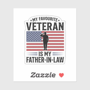 Veteran Schwiegervater Patriotisches Vintage-Zitat Aufkleber