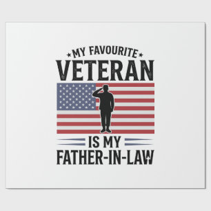 Veteran Schwiegervater Patriotisches Vintage-Zitat Geschenkpapier
