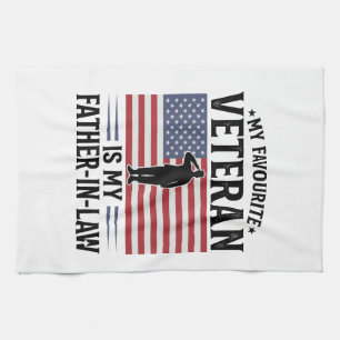 Veteran Schwiegervater Patriotisches Vintage-Zitat Geschirrtuch