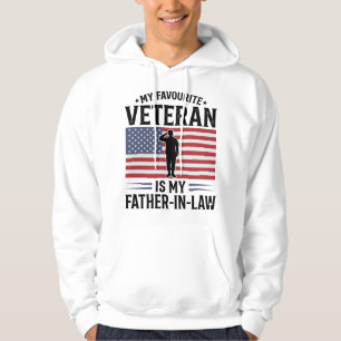 Veteran Schwiegervater Patriotisches Vintage-Zitat Hoodie