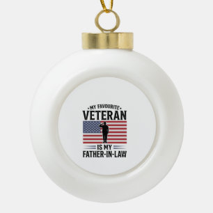 Veteran Schwiegervater Patriotisches Vintage-Zitat Keramik Kugel-Ornament