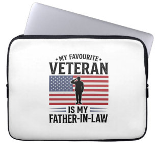 Veteran Schwiegervater Patriotisches Vintage-Zitat Laptopschutzhülle