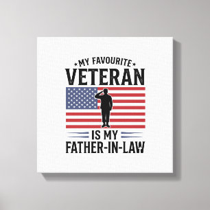 Veteran Schwiegervater Patriotisches Vintage-Zitat Leinwanddruck