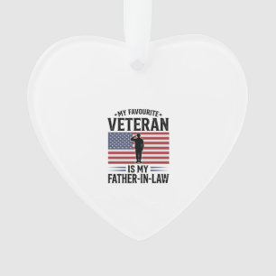 Veteran Schwiegervater Patriotisches Vintage-Zitat Ornament