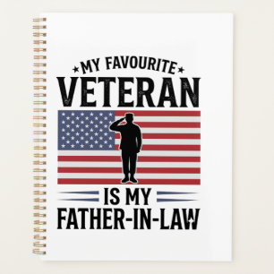 Veteran Schwiegervater Patriotisches Vintage-Zitat Planer