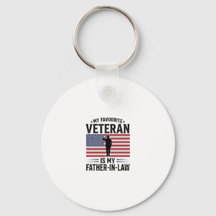 Veteran Schwiegervater Patriotisches Vintage-Zitat Schlüsselanhänger