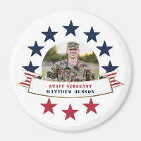 Veteran Service Foto Red White Blue Magnet