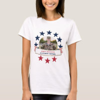 Veteran Service Foto Red White Blue T - Shirt