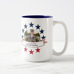 Veteran Service Foto Red White Blue Zwei-Tone-Coff Zweifarbige Tasse