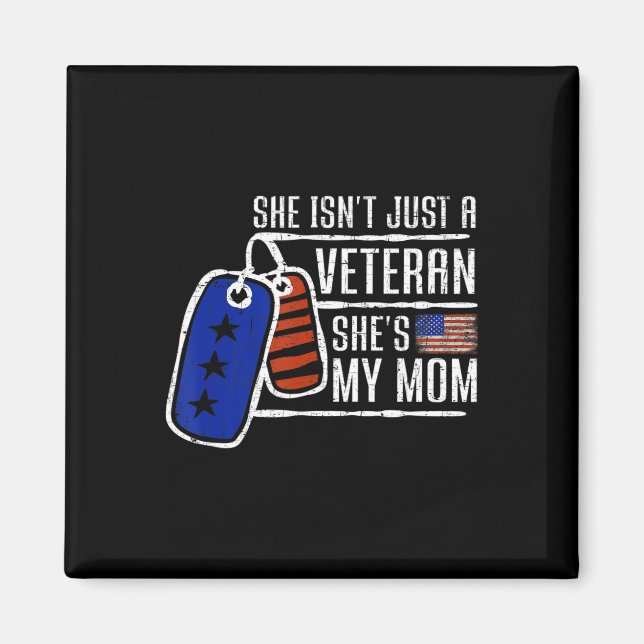 Veteran She's My Mama USA Flag Proud American Vete Magnet (Vorne)