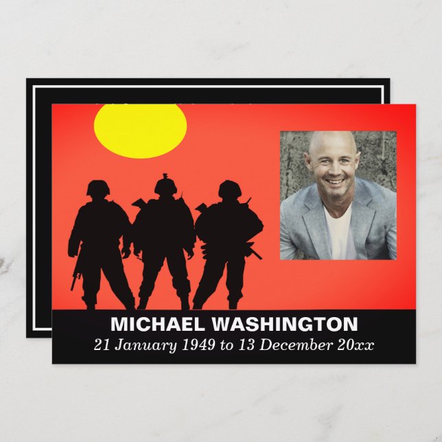 Veteran Soldiers Celebration of Life Einladung (Vorne/Hinten)