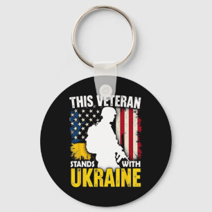 Veteran steht mit der Ukraine - Patriotische ameri Schlüsselanhänger