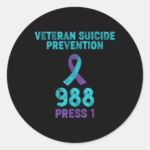 Veteran Suicide Awareness - 988 Shirt - Suizid Runder Aufkleber