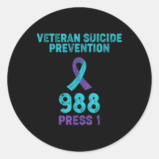 Veteran Suicide Awareness - 988 Shirt - Suizid Runder Aufkleber