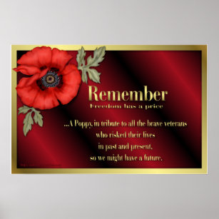 Veteran Tribute with Red Mohn Poster