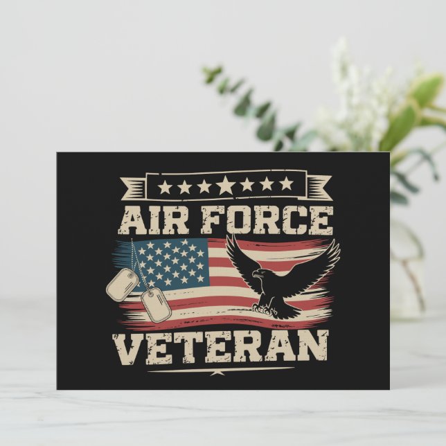 Veteran US Air Force American America Flag  Einladung (Stehend Vorderseite)