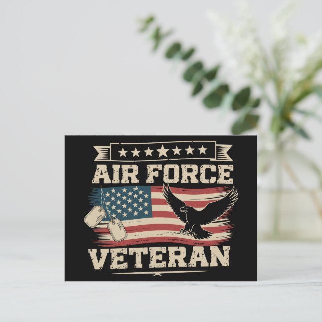 Veteran US Air Force American America Flag  Postkarte (Stehend Vorderseite)
