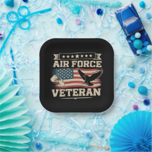 Veteran US Air Force Amerikanische Amerika-Flagge Pappteller