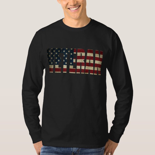 Veteran US American Flag T-Shirt (Vorderseite)