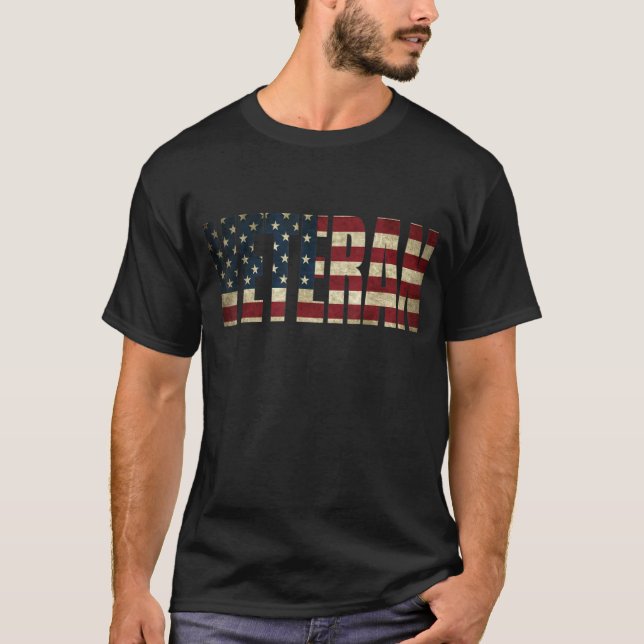 Veteran US American Flag T-Shirt (Vorderseite)