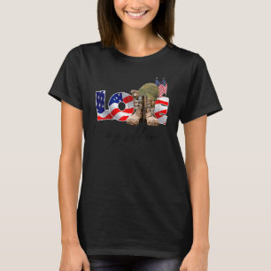 Veteran US Flag Combat Boot Liebe Mein Soldat T-Shirt
