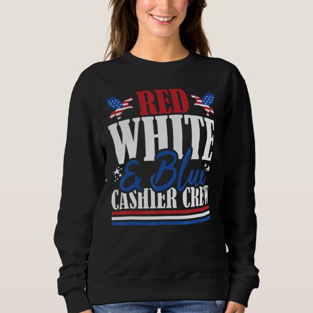 Veteran US Flag Red White & Blue Cashier Crew Sweatshirt (Vorderseite)