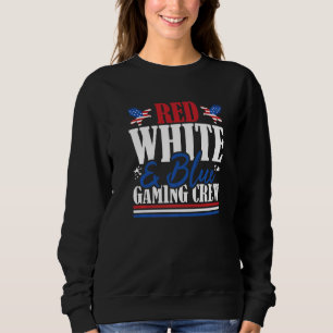 Veteran-US-Flagge Rot-Weiß-Blau-Gaming-Crew Sweatshirt