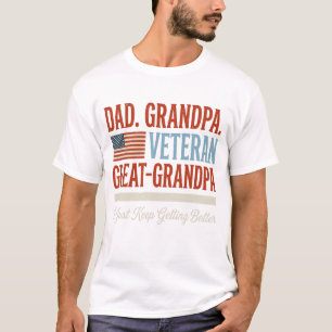 Veteran Vater Opa Urgroßvater Patriotisches T-Shir T-Shirt