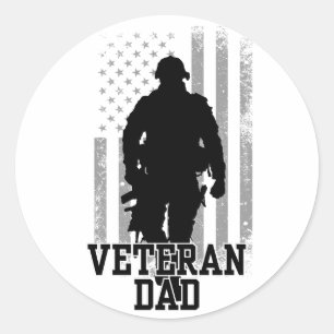 Veteran Vater Runder Aufkleber