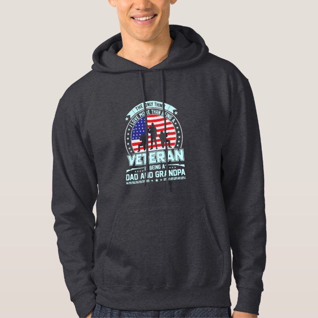 Veteran Vater und Großvater USA Veteran Day Hoodie (Vorderseite)