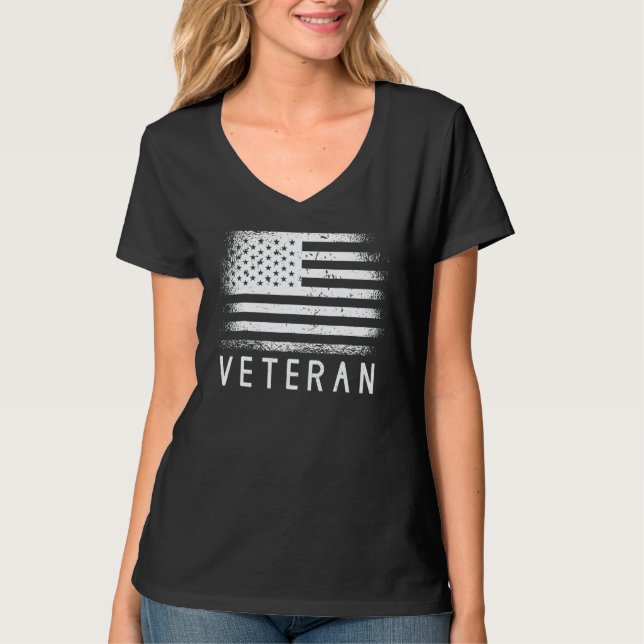 Veteran Veterans Patriot Military Independence Day T-Shirt (Vorderseite)