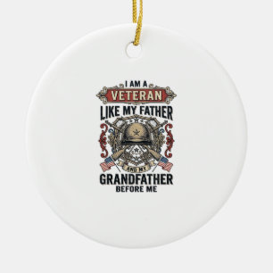 Veteran wie mein Vater Großvater vor mir Desig Keramik Ornament