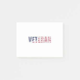 Veteran With Usa Flag-Usa-Veteran-America Post-it Klebezettel