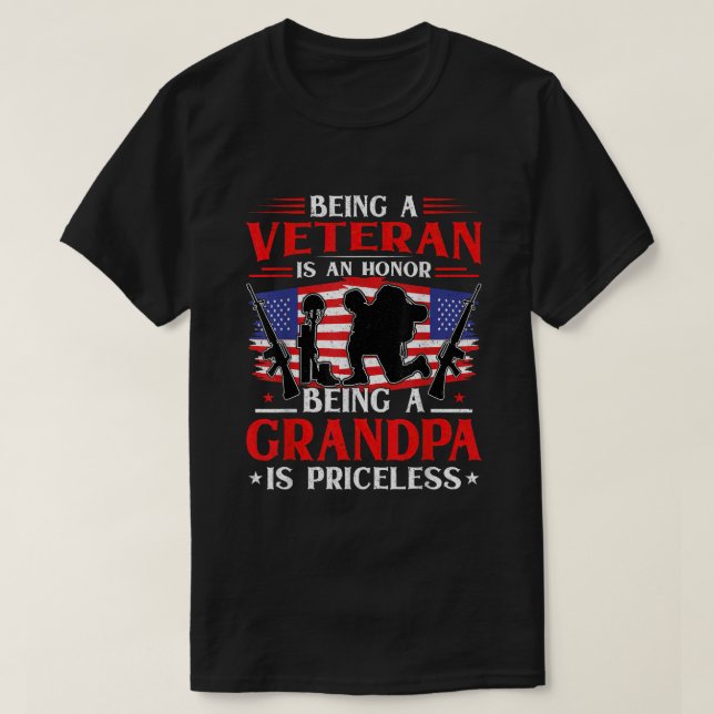 Veteran zu sein ist Ehre, Opa zu sein, ist Pri T-Shirt (Design vorne)