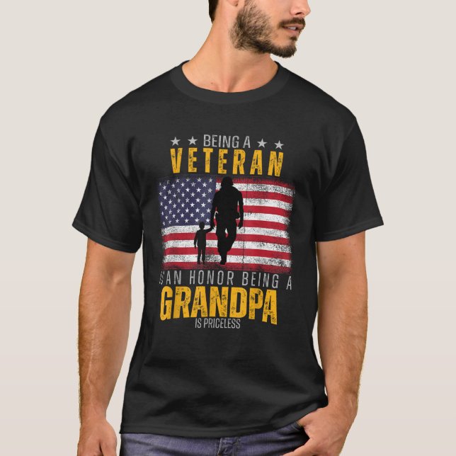 Veteran zu sein ist Ehre, Opa zu sein, ist Pri T-Shirt (Vorderseite)