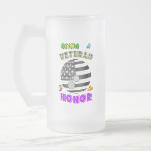 Veteran zu sein ist eine Ehre Mattglas Bierglas