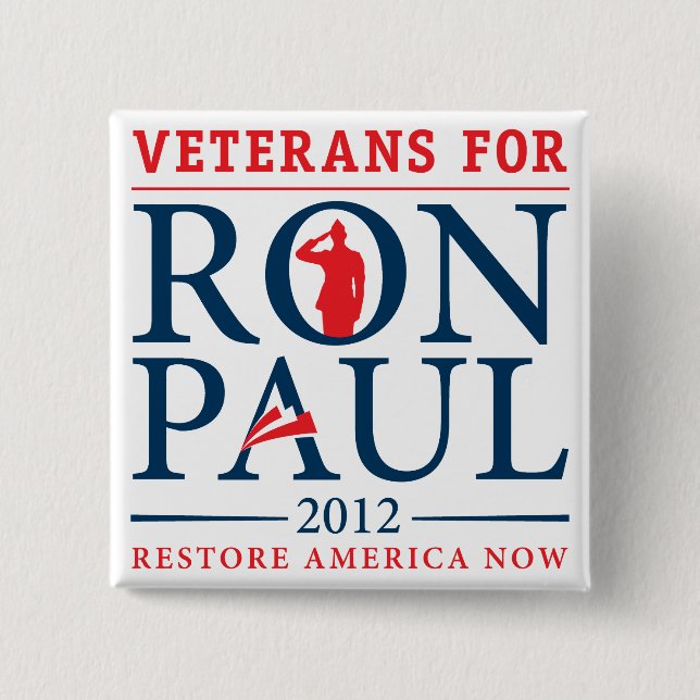Veterane für Retro Knopf Ron Pauls Button (Vorderseite)