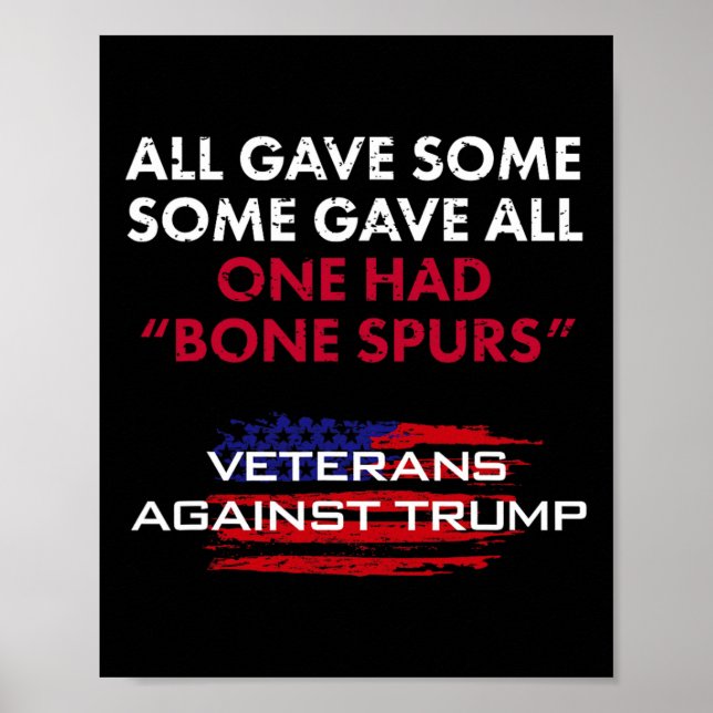 Veteranen Anti-Trump Entwurf Dodger Knochen Spuren Poster (Vorne)