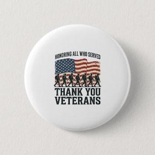 Veteranen Danke Ihnen Patriotische Militär-Flagge- Button