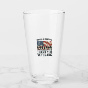 Veteranen Danke Ihnen Patriotische Militär-Flagge- Glas