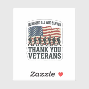 Veteranen Danke Ihnen Patriotisches Militär-Flagge Aufkleber