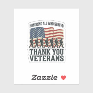 Veteranen Danke Ihnen Patriotisches Militär-Flagge Aufkleber
