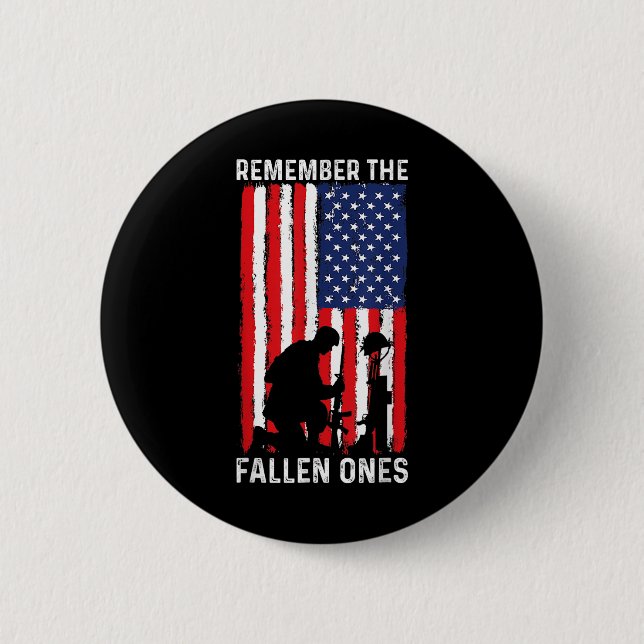 Veteranen Day The Fallen Patriotic Veteran Button (Vorderseite)