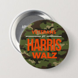 Veteranen der Harris Walz-Camouflage Button