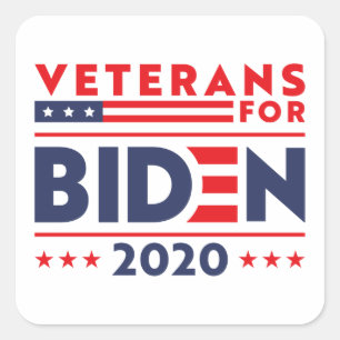 VETERANEN FÜR BIDEN 2020 QUADRATISCHER AUFKLEBER